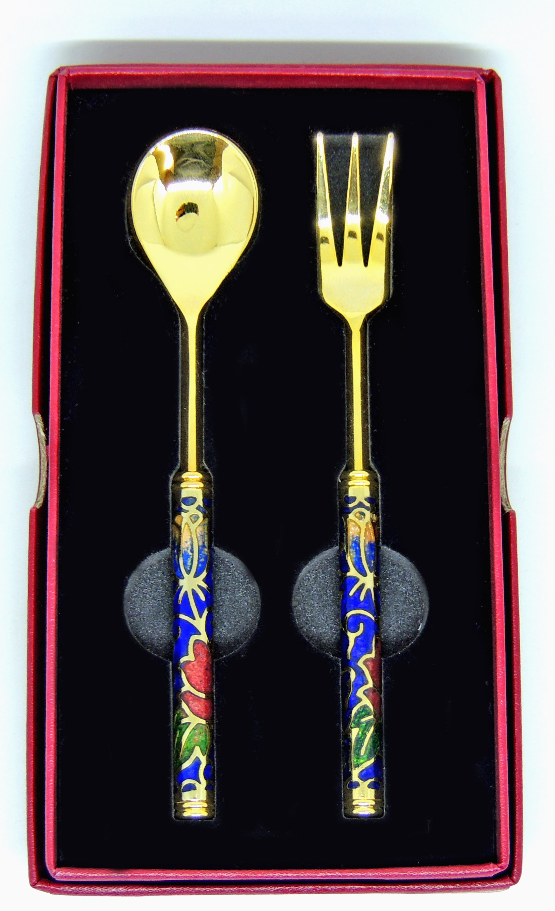 enamel souvenir fork & spoon